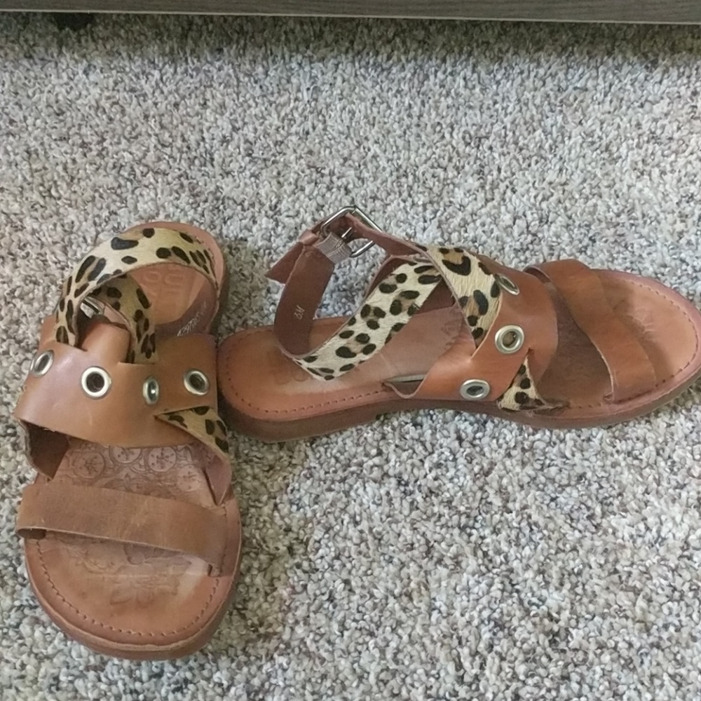 Animal Print and Leather Sandals